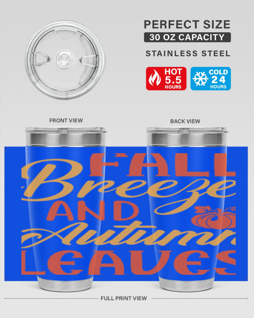 Fall Breeze and Autumn Leaves 92#- fall- Tumbler
