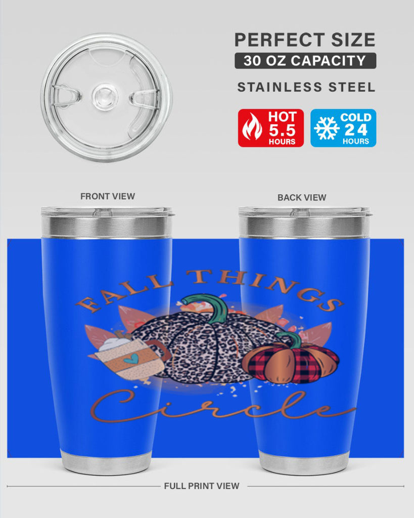 Fall Things Circle 133#- fall- Tumbler