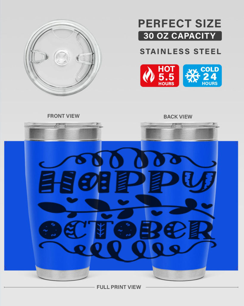 Happy October 239#- fall- Tumbler