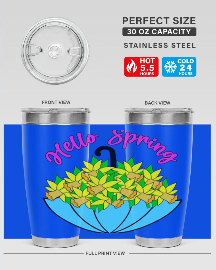 Hello Spring Umbrella Daffodils207#- spring- Tumbler
