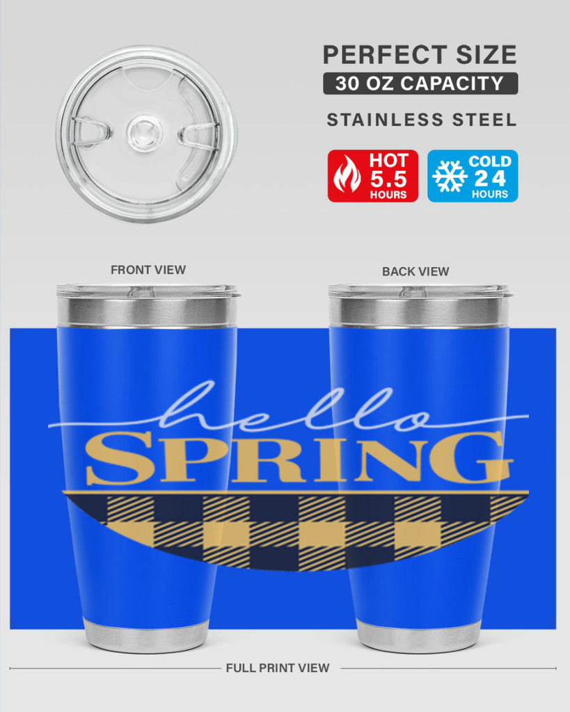 Hello Spring plaid 203#- spring- Tumbler