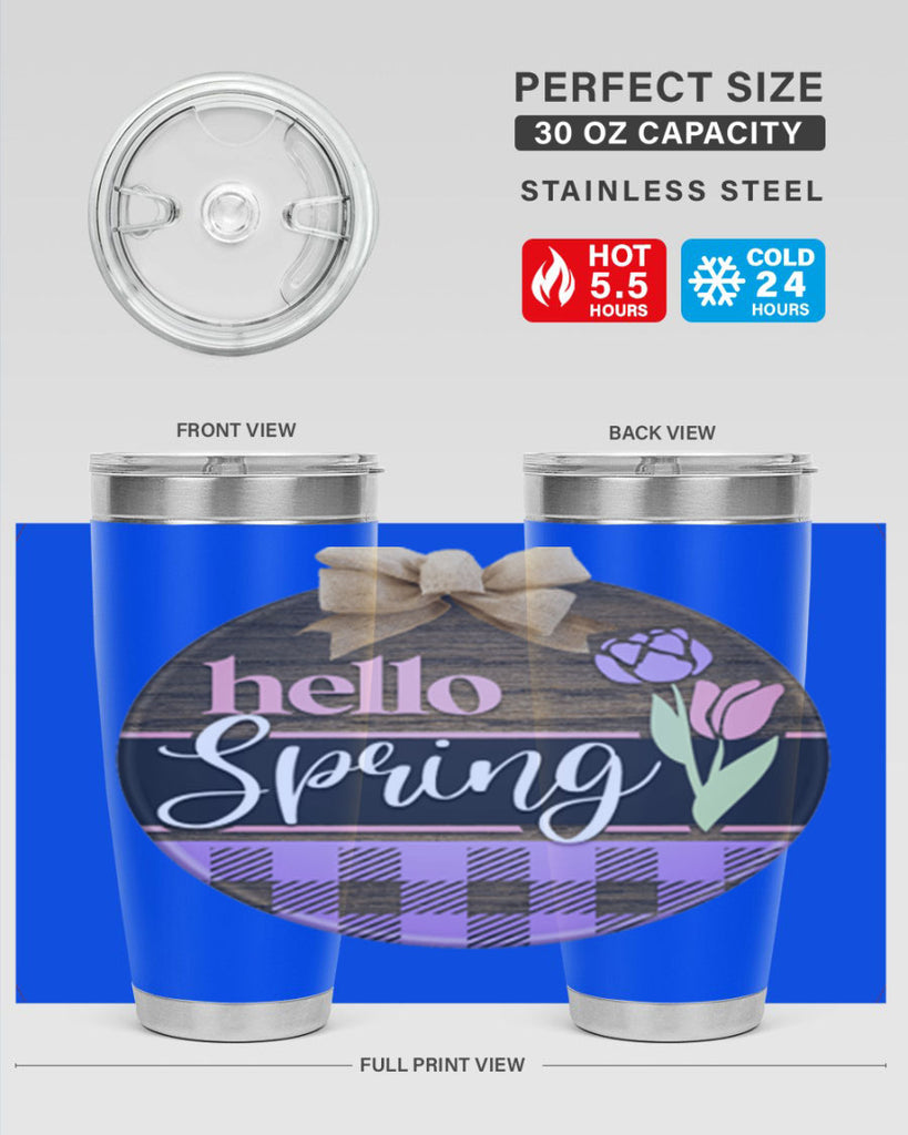 Hello spring plaid Mockup205#- spring- Tumbler
