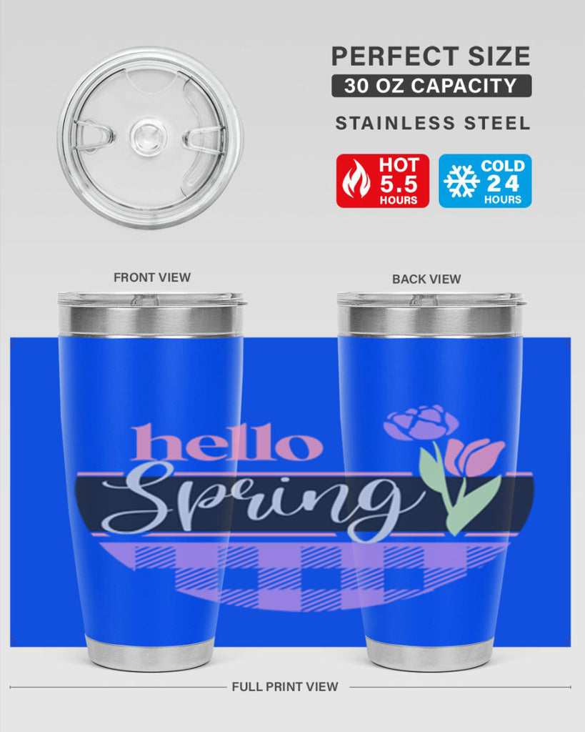Hello spring plaid206#- spring- Tumbler