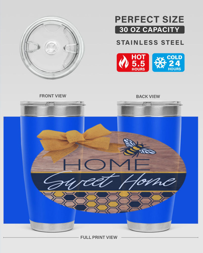 Home Sweet Home Bee and hive pattern Mockup242#- spring- Tumbler