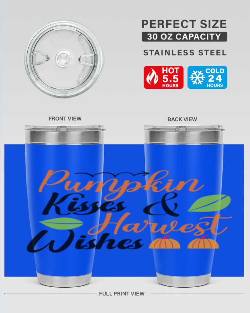 Pumpkin Kisses Harvest Wishes 523#- fall- Tumbler