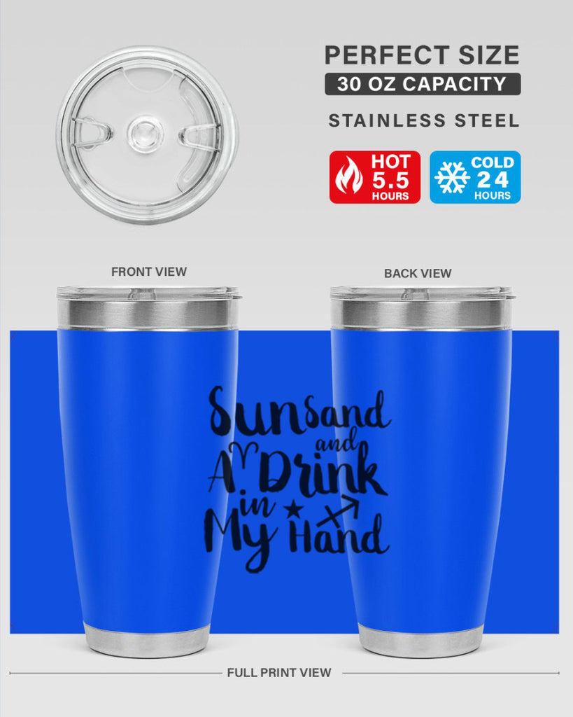 Sun Sand And A Drink In My Hand 480#- zodiac- Tumbler