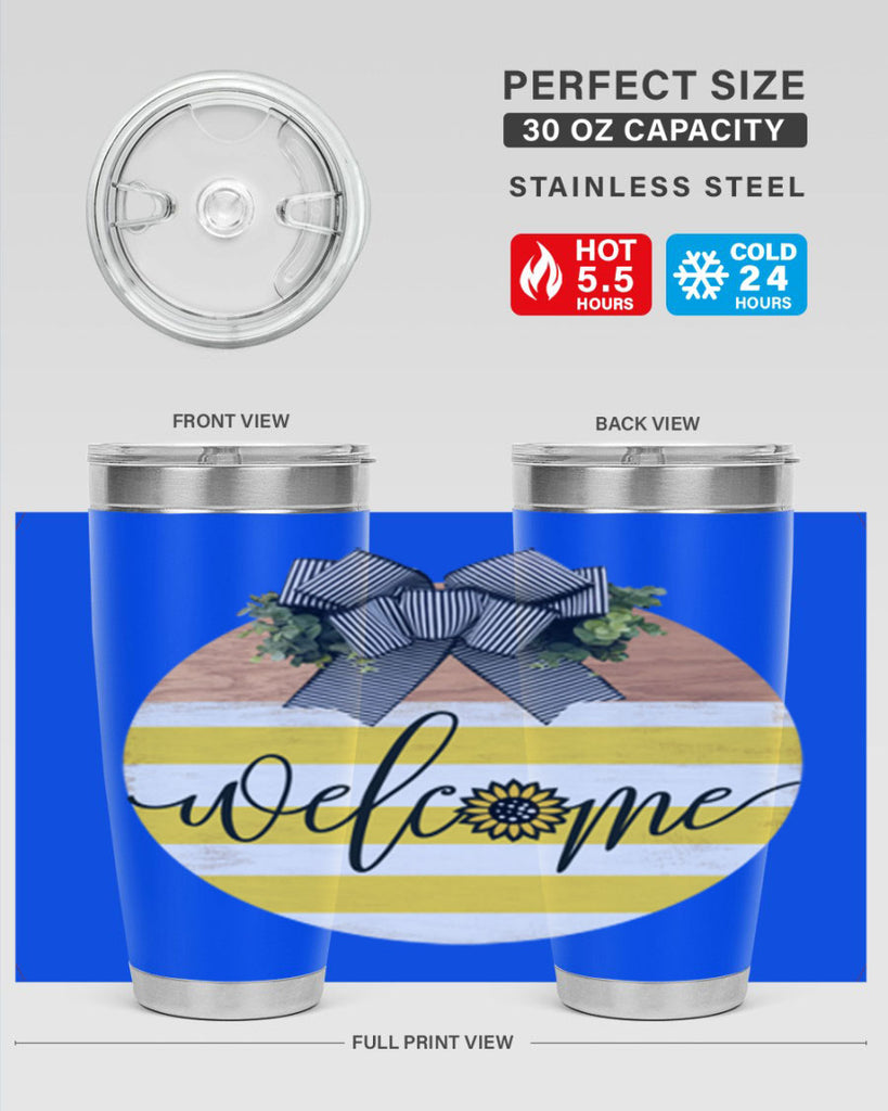 Welcome with sunflower Mockup591#- spring- Tumbler
