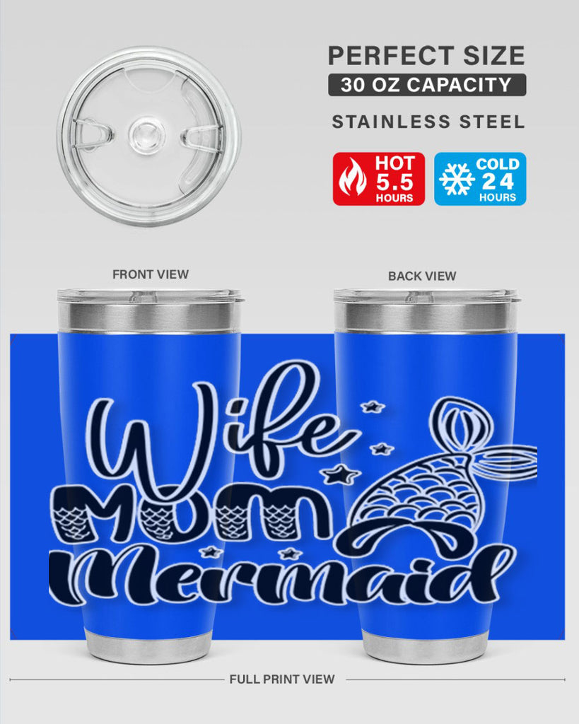 Wife Mom Mermaid 675#- mermaid- Tumbler