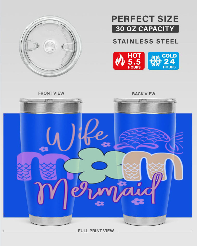 Wife Mom Mermaid 677#- mermaid- Tumbler