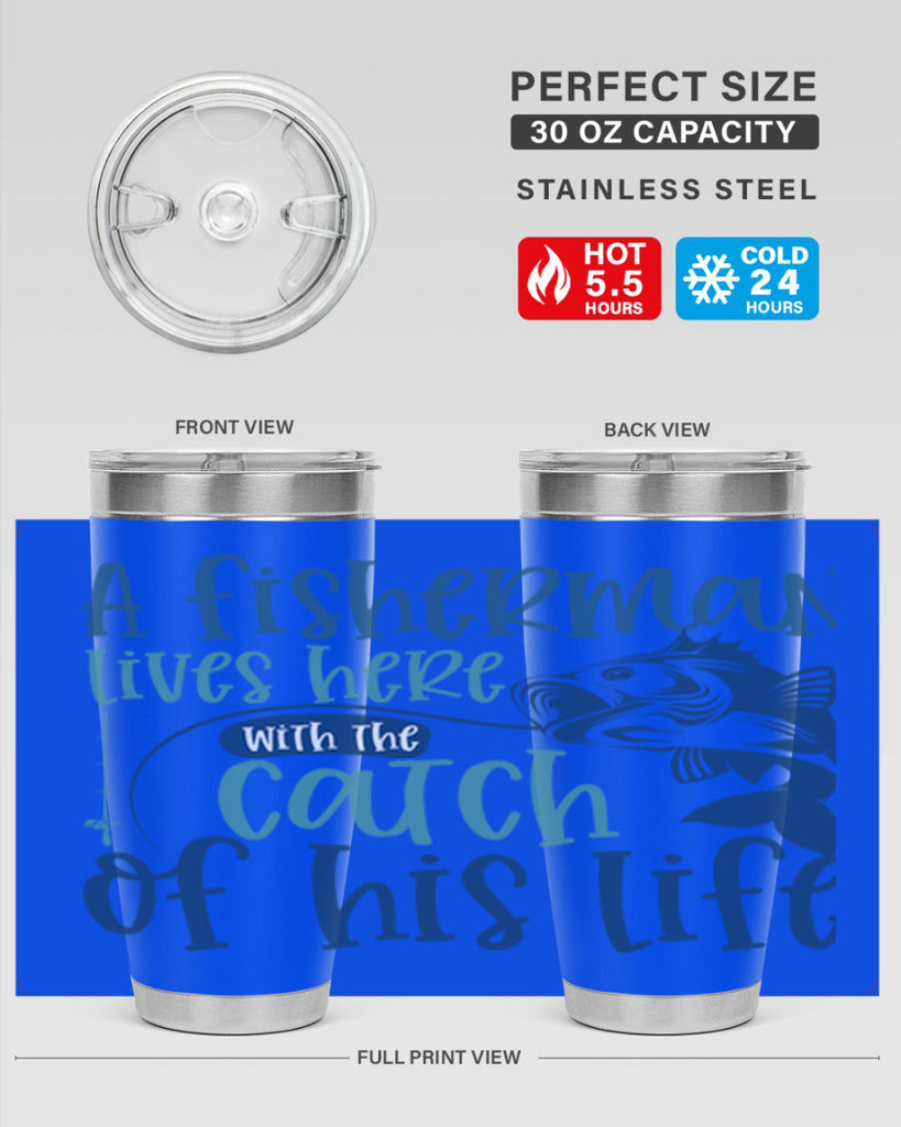 a fisherman lives here with the catch 228#- fishing- Tumbler