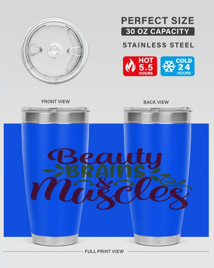 beauty brains muscles 52#- gym- Tumbler