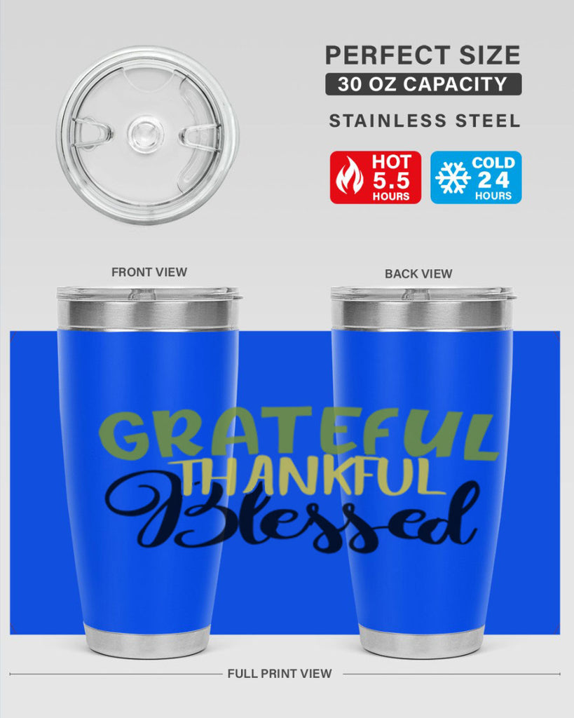 grateful thankful blessed 57#- thanksgiving- Tumbler