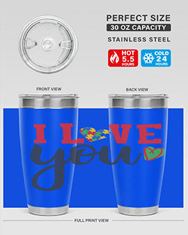 i love you Style 23#- autism- Tumbler