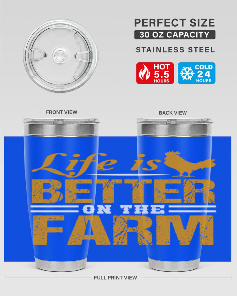 life is better on the farm 44#- farming and gardening- Tumbler