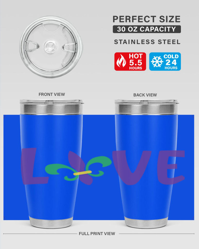 love 80#- mardi gras- Tumbler