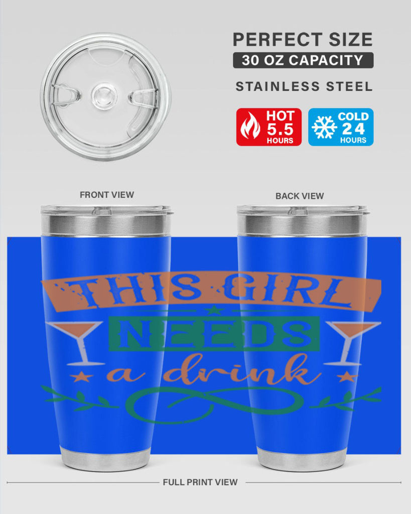 this girl needs a drink 36#- mardi gras- Tumbler