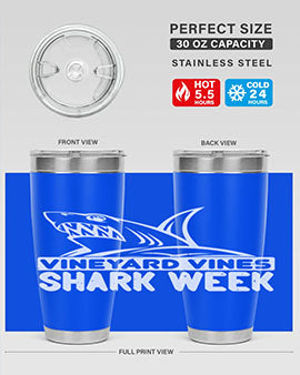 vineyard vines Shark Week Style 8#- shark  fish- Tumbler