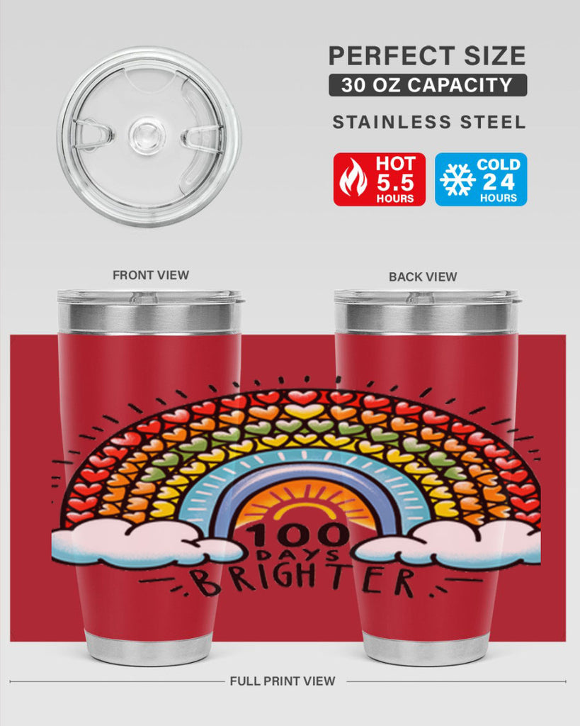 100 Days Brighter PNG 29#- 100 days of school- Tumbler