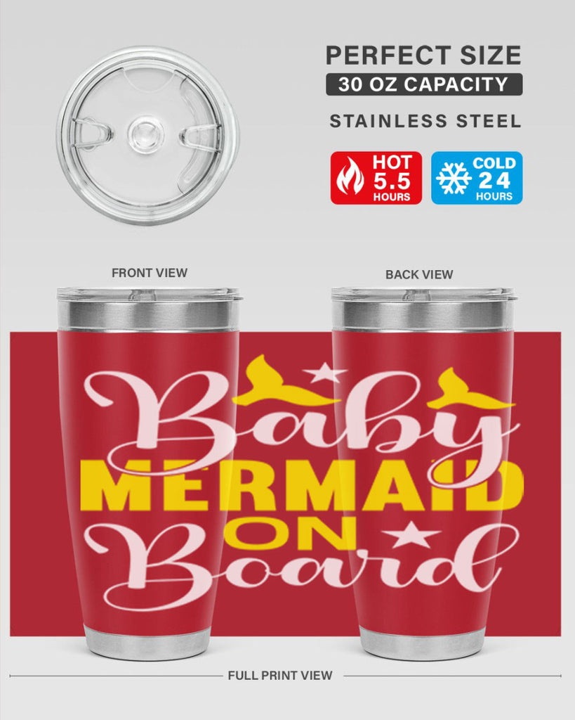 Baby Mermaid on Board 21#- mermaid- Tumbler