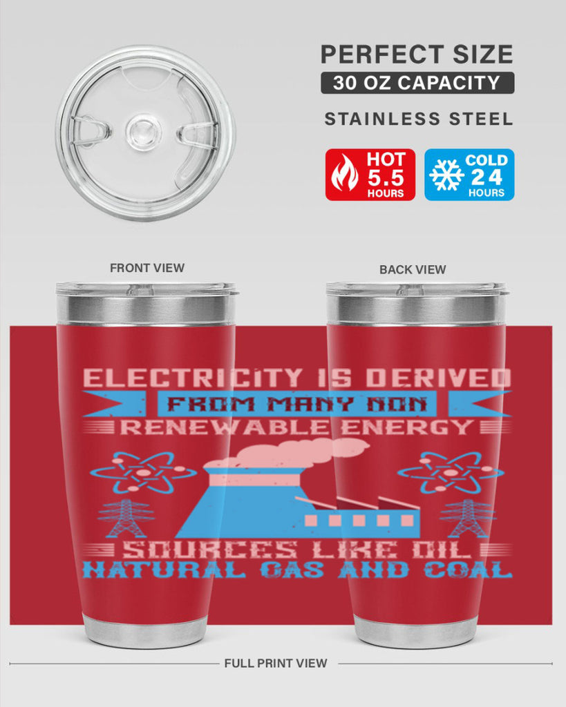 Electricity is derived from many nonrenewable and coal Style 47#- electrician- tumbler
