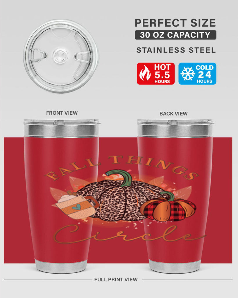 Fall Things Circle 133#- fall- Tumbler
