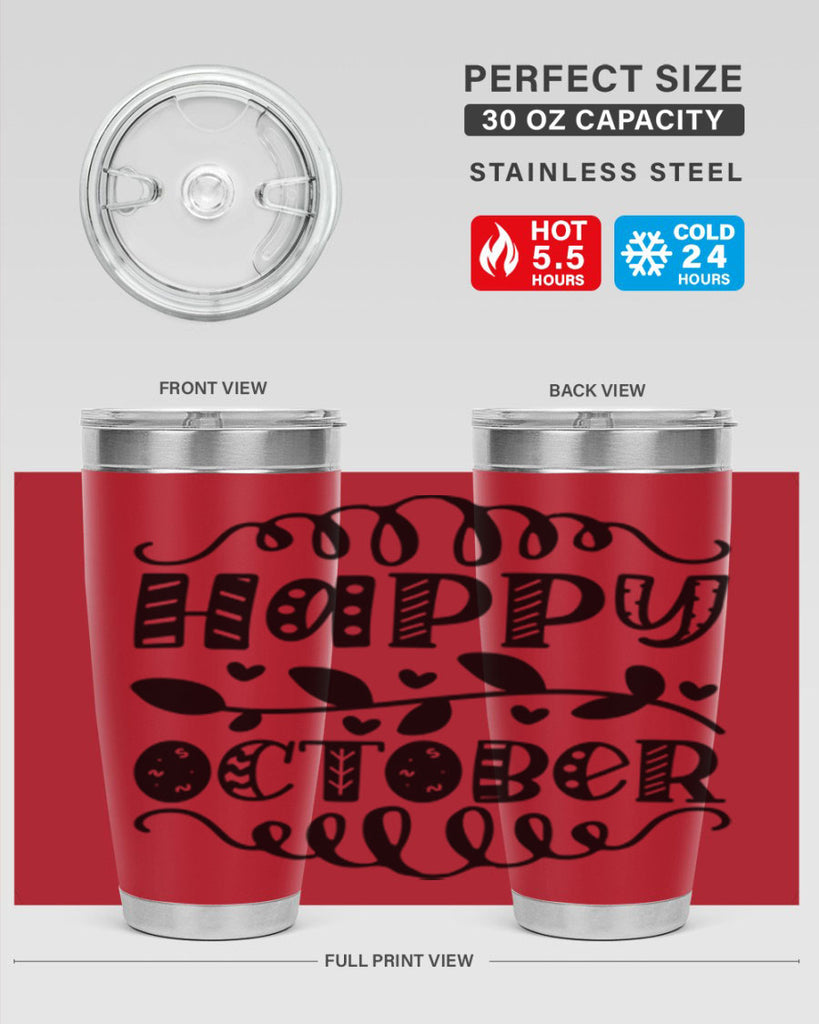 Happy October 239#- fall- Tumbler