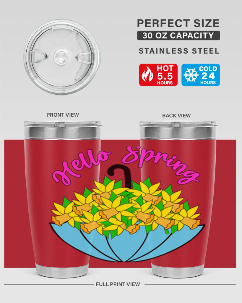 Hello Spring Umbrella Daffodils207#- spring- Tumbler