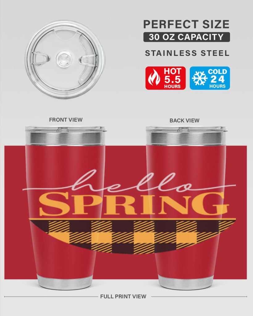 Hello Spring plaid 203#- spring- Tumbler
