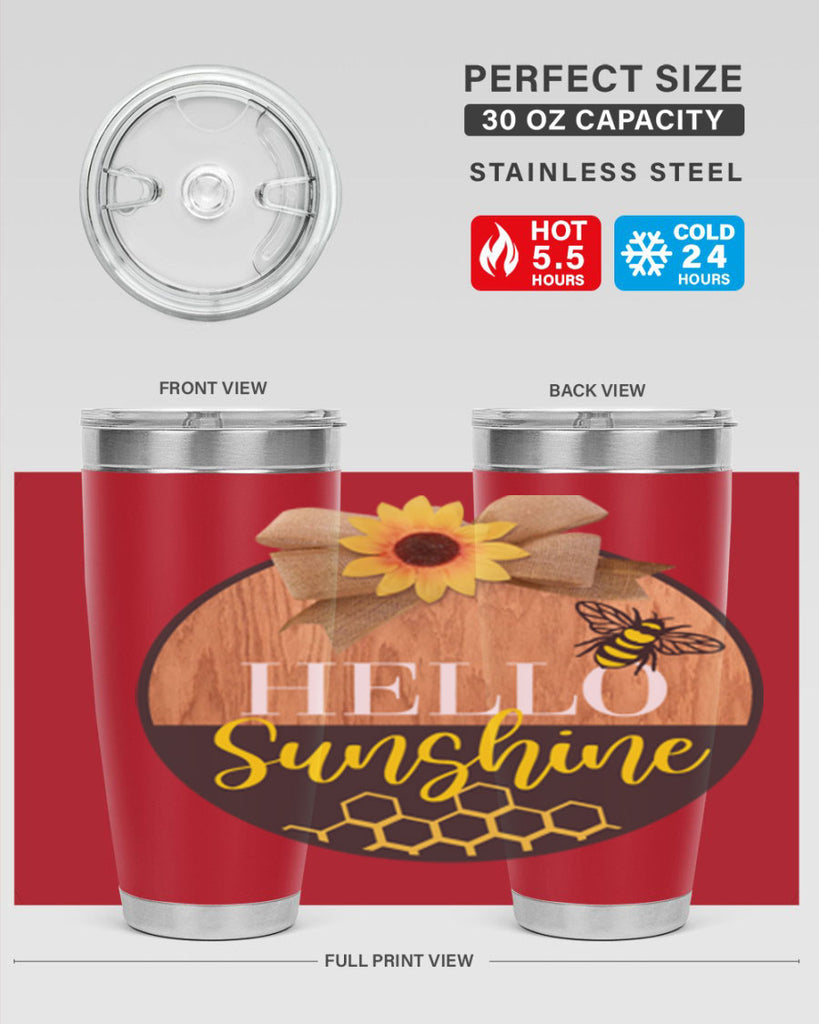 Hello Sunshine and bee Mockup215#- spring- Tumbler