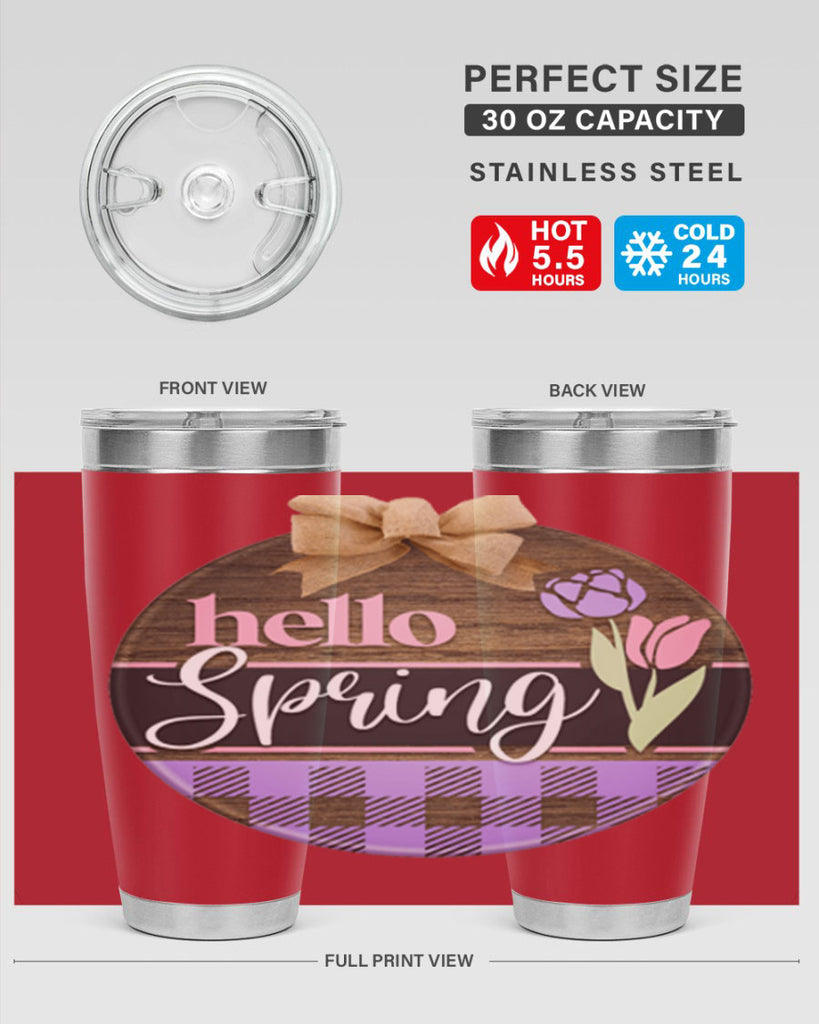 Hello spring plaid Mockup205#- spring- Tumbler