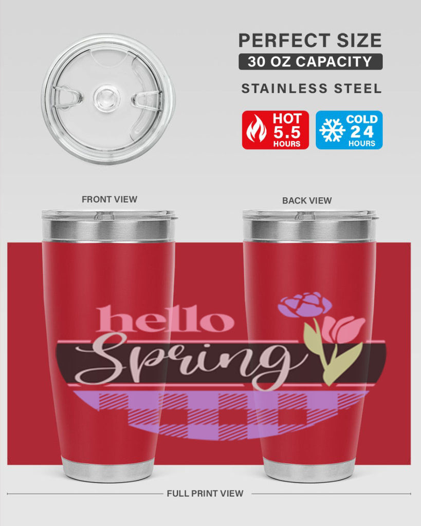 Hello spring plaid206#- spring- Tumbler