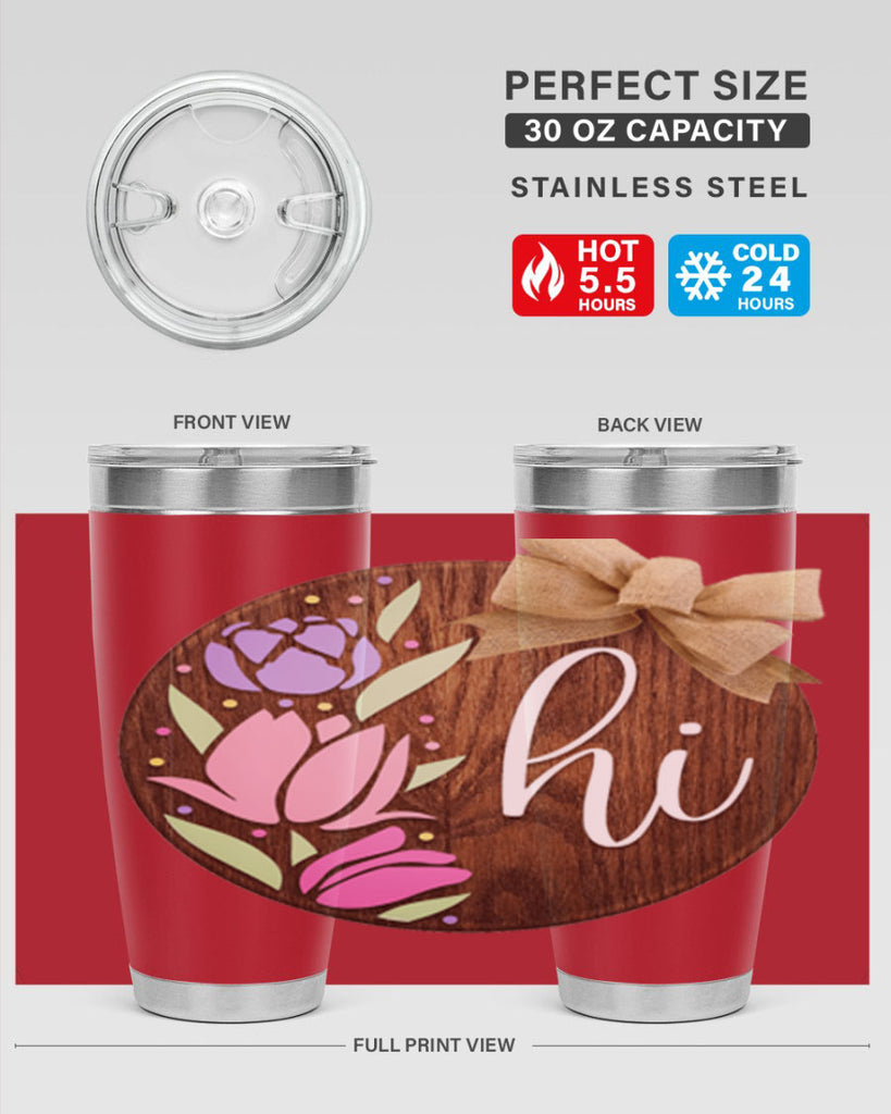 Hi pink flowers Mockup237#- spring- Tumbler
