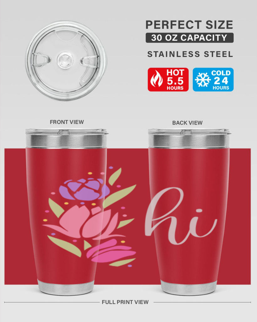 Hi pink flowers238#- spring- Tumbler