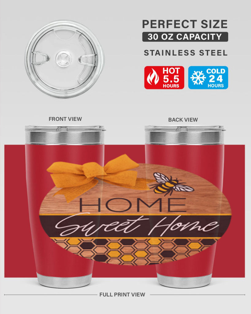 Home Sweet Home Bee and hive pattern Mockup242#- spring- Tumbler