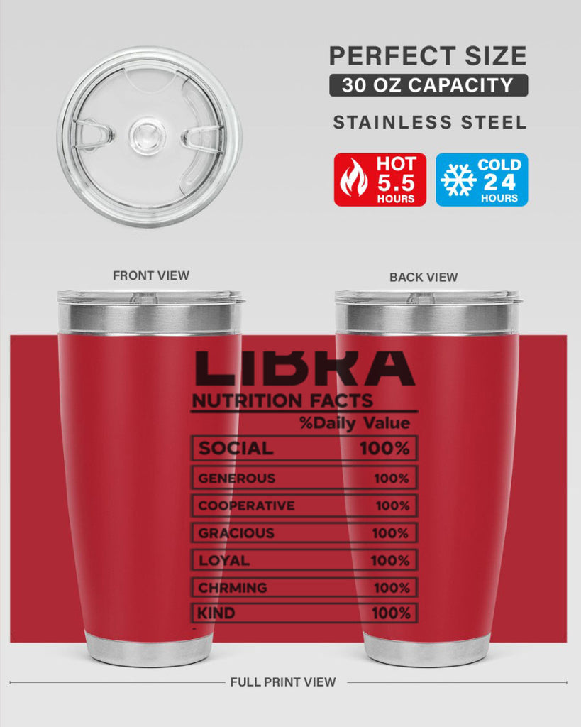 Libra Nutrition Facts 318#- zodiac- Tumbler