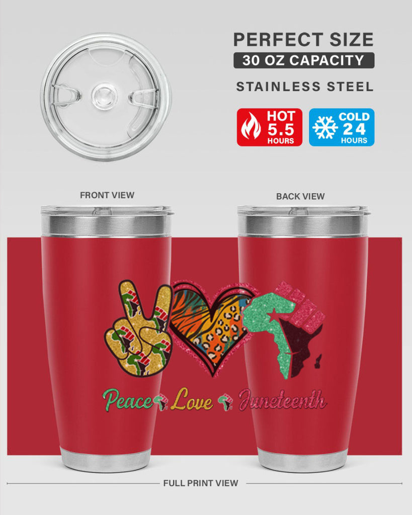 Peace Love Juneteenth Day Fist Png 8#- Juneteenth- tumbler