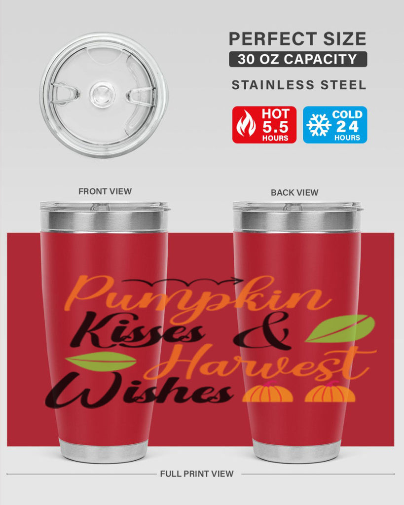 Pumpkin Kisses Harvest Wishes 523#- fall- Tumbler