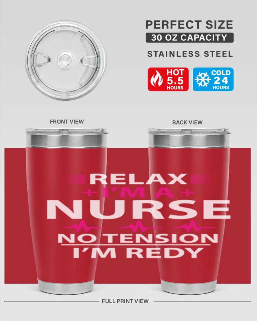 Relax i am nurse no tension Style 334#- nurse- tumbler