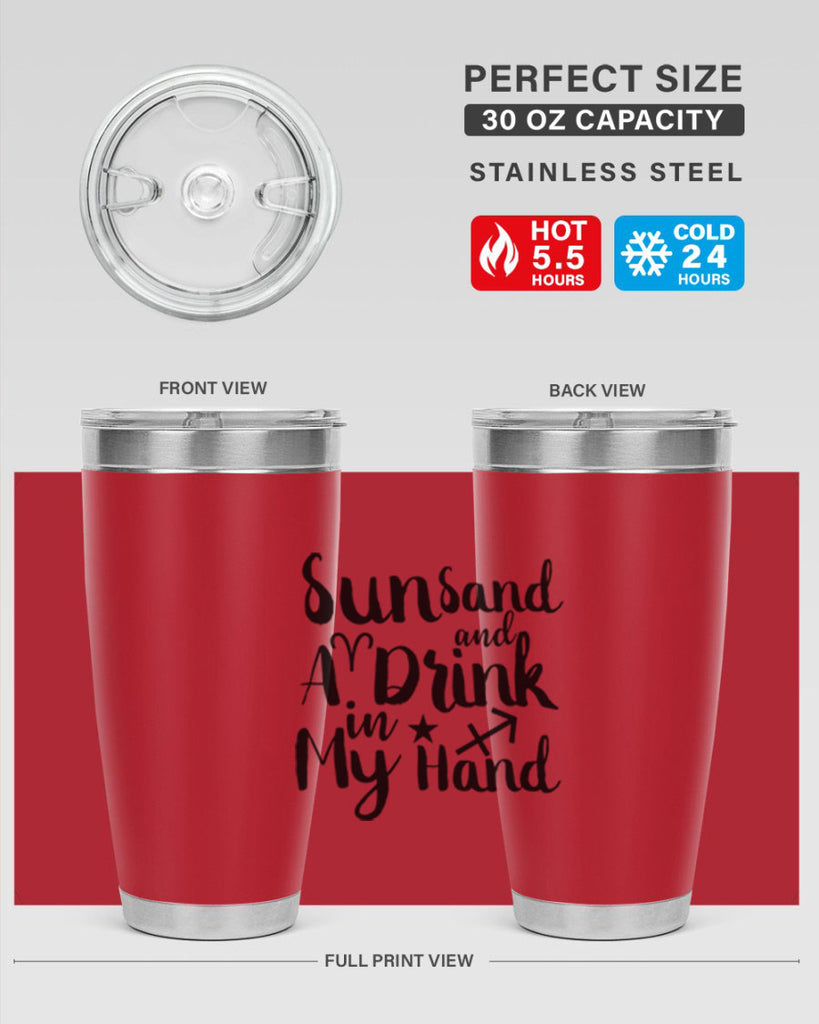 Sun Sand And A Drink In My Hand 480#- zodiac- Tumbler