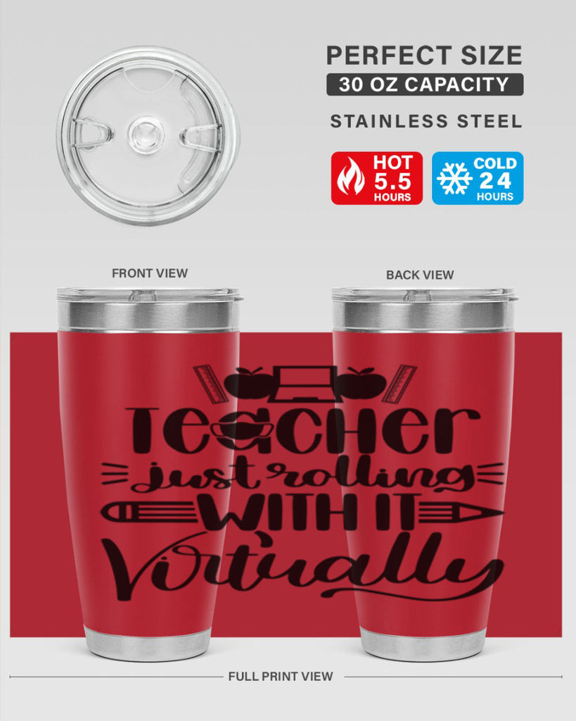 Teacher Just Rolling Style 53#- teacher- tumbler