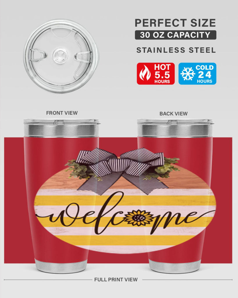 Welcome with sunflower Mockup591#- spring- Tumbler