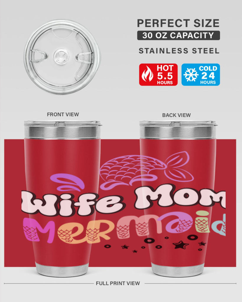 Wife Mom Mermaid 676#- mermaid- Tumbler