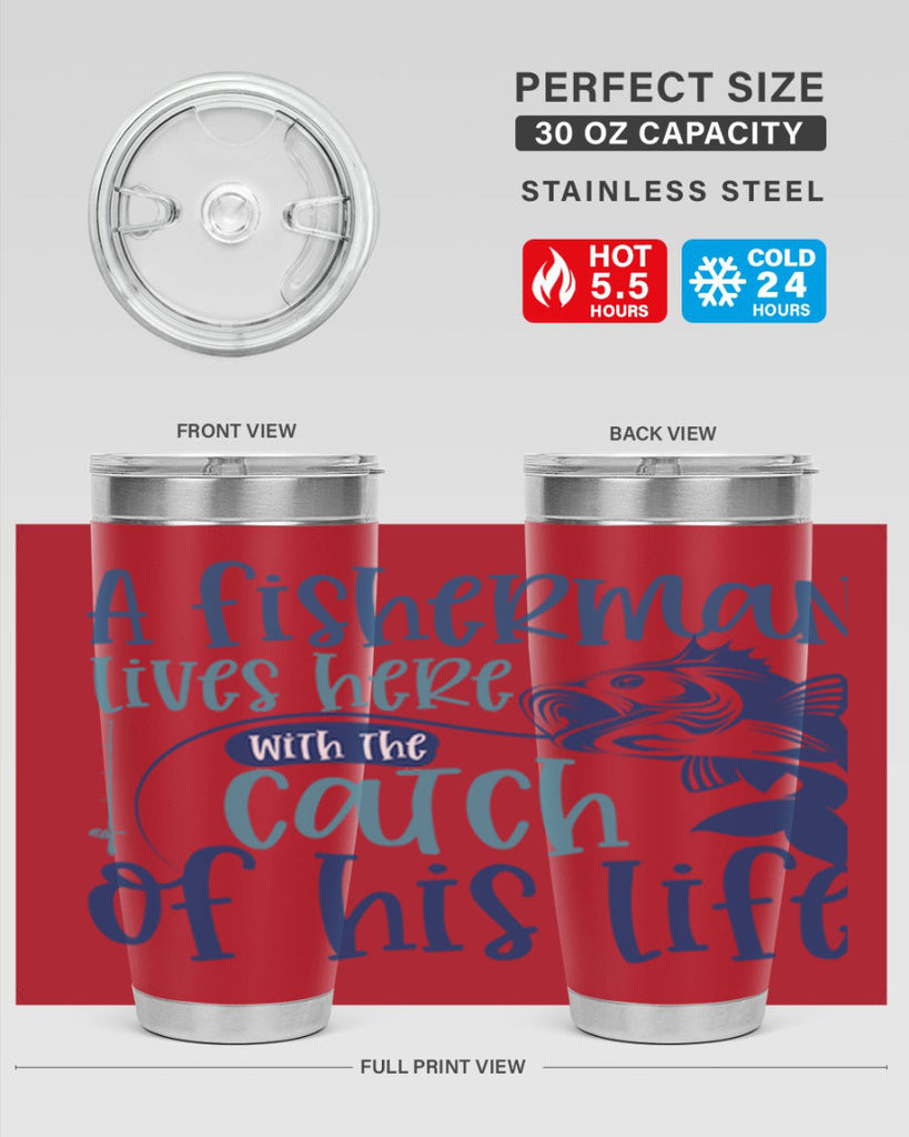 a fisherman lives here with the catch 228#- fishing- Tumbler