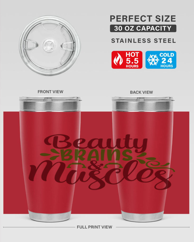 beauty brains muscles 52#- gym- Tumbler