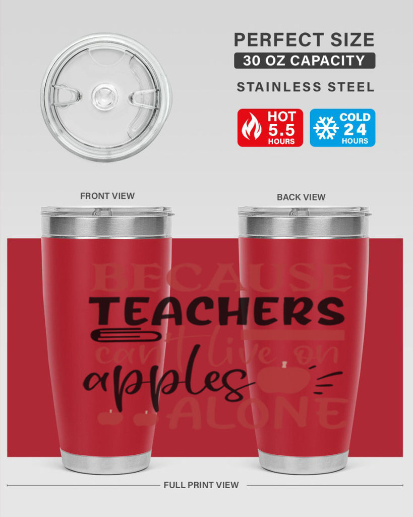 because teachers cant live on apples alone Style 191#- teacher- tumbler