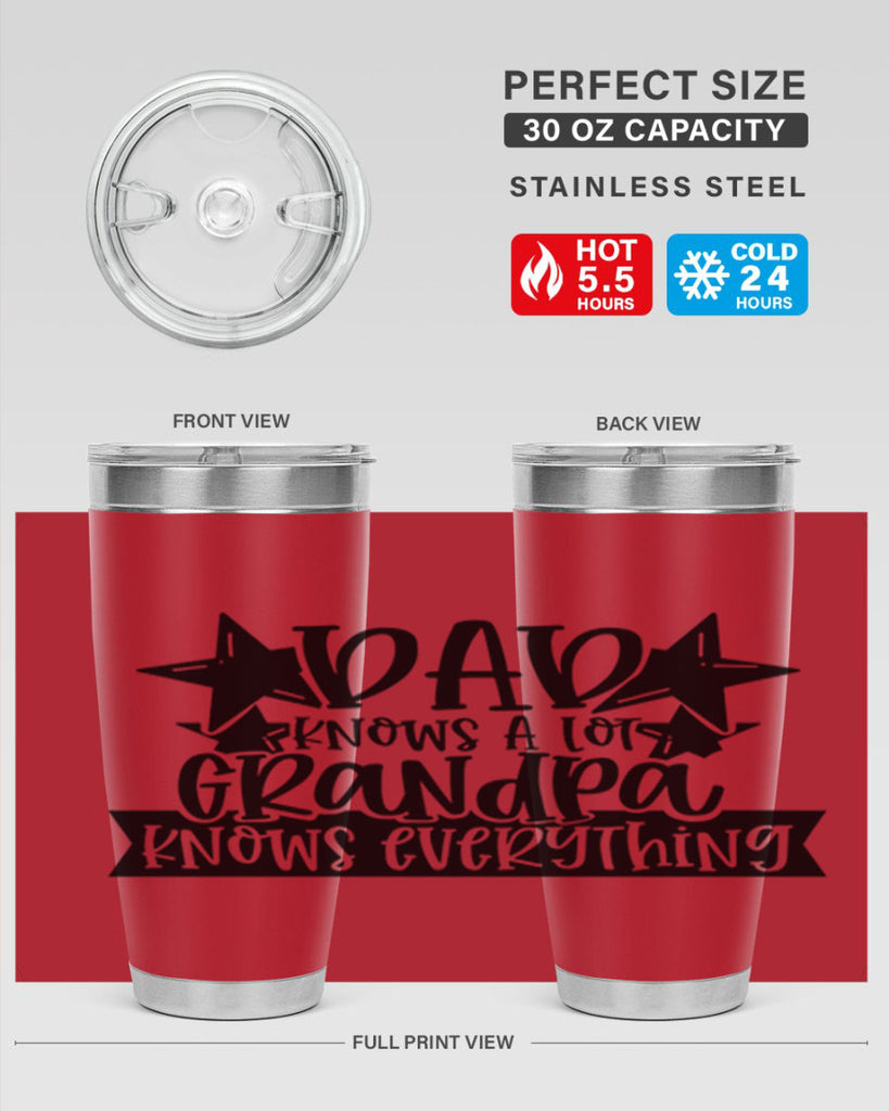 dad knows a lot grandpa knows everything 65#- fathers day- Tumbler
