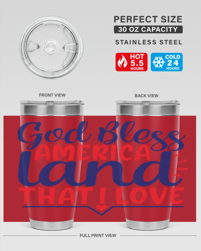 god bless america land that i love Style 54#- Fourt Of July- Tumbler