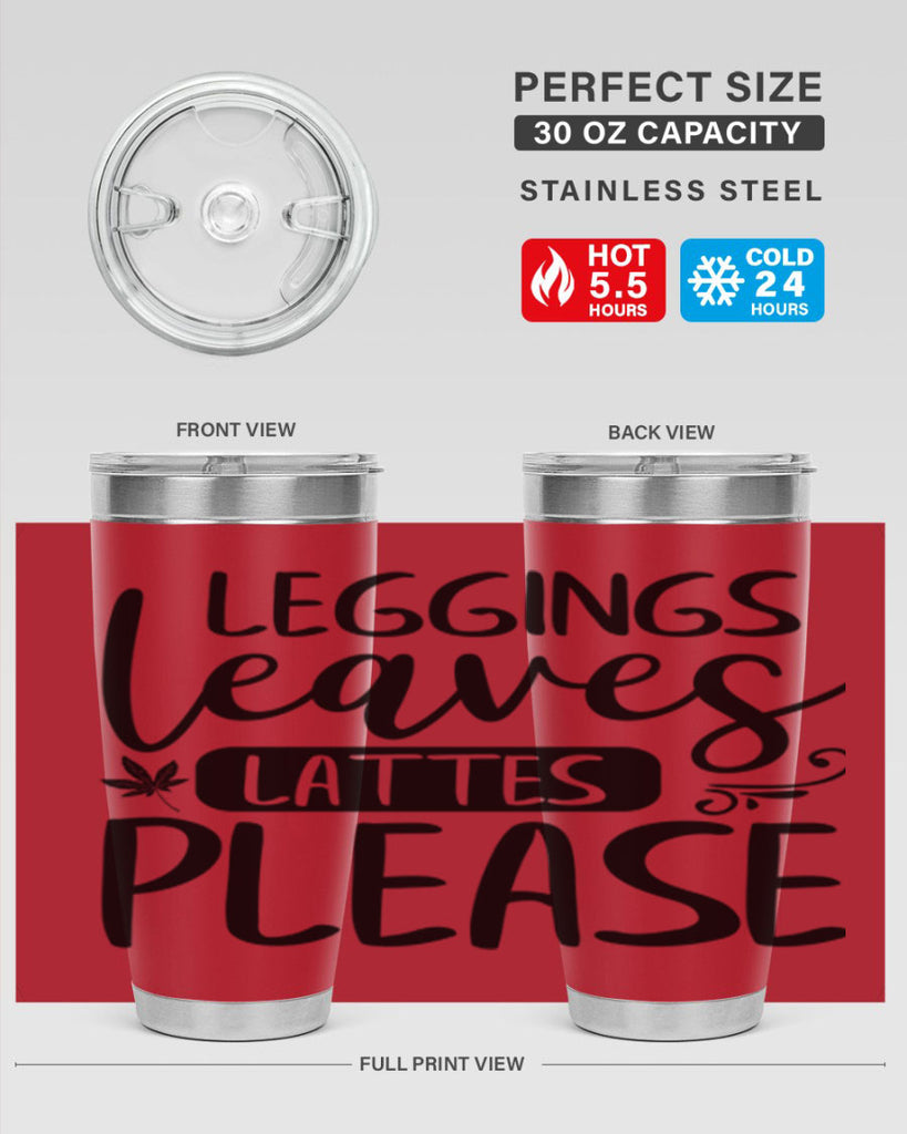 leggings leaves lattes please 396#- fall- Tumbler