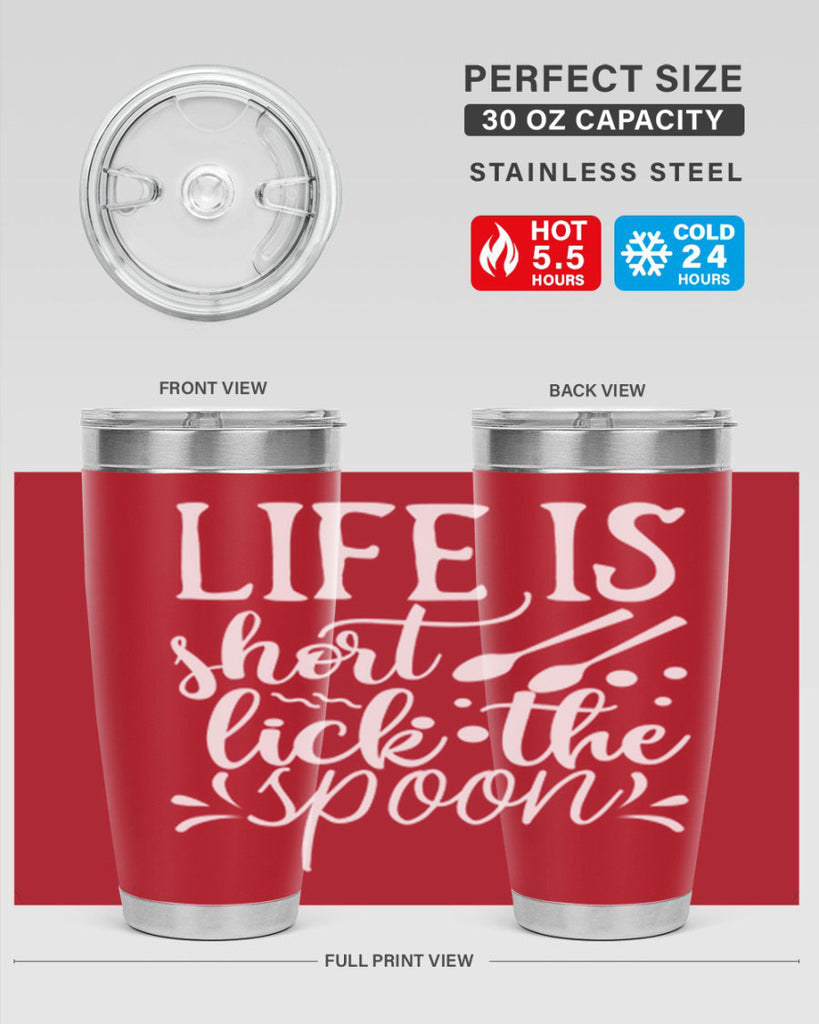 life is short lick the spoon 25#- kitchen- Tumbler