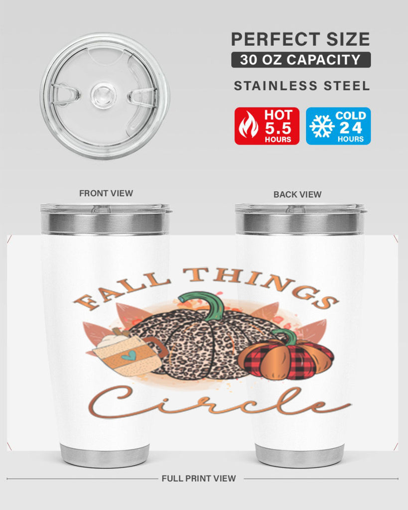 Fall Things Circle 133#- fall- Tumbler